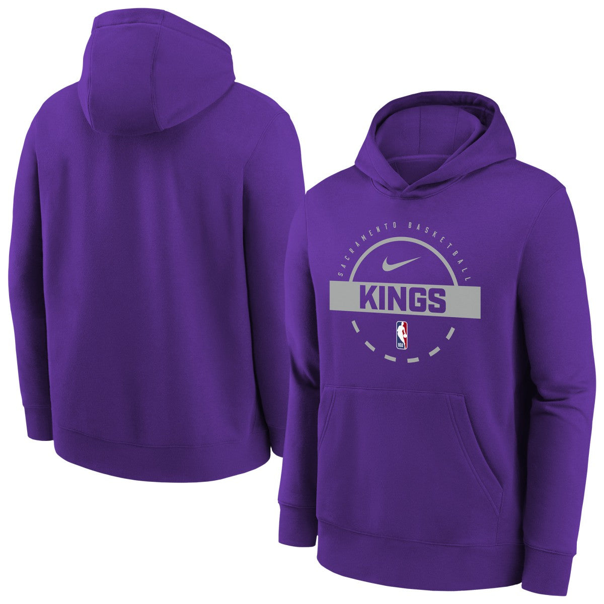 Nike Sacramento Kings Youth 2025/26 Club Fleece Practice Hoodie Purple