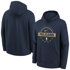 Nike New Orleans Pelicans Youth 2025/26 Club Fleece Practice Hoodie Navy