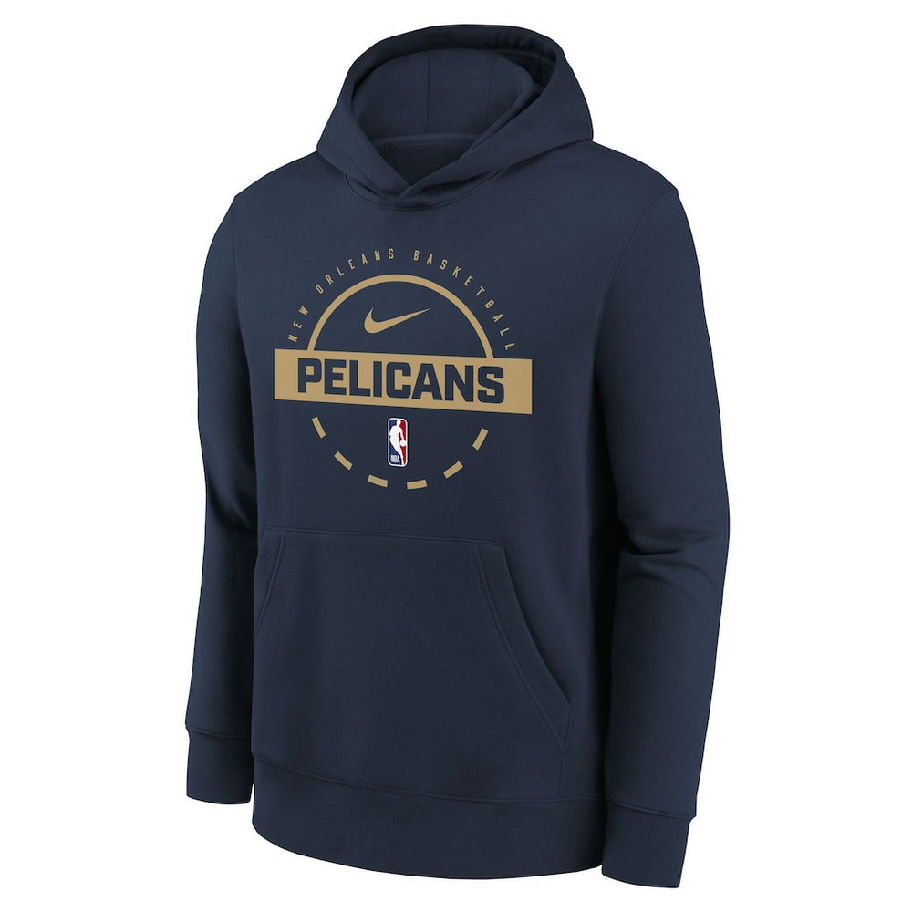 Nike New Orleans Pelicans Youth 2025/26 Club Fleece Practice Hoodie Navy