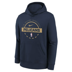 Nike New Orleans Pelicans Youth 2025/26 Club Fleece Practice Hoodie Navy