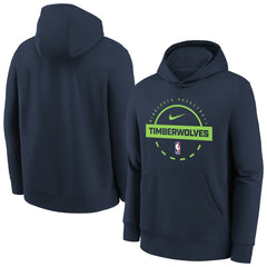 Nike Minnesota Timberwolves Youth 2025/26 Club Fleece Practice Hoodie Navy