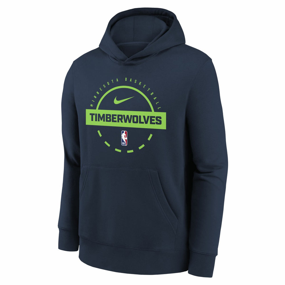 Nike Minnesota Timberwolves Youth 2025/26 Club Fleece Practice Hoodie Navy