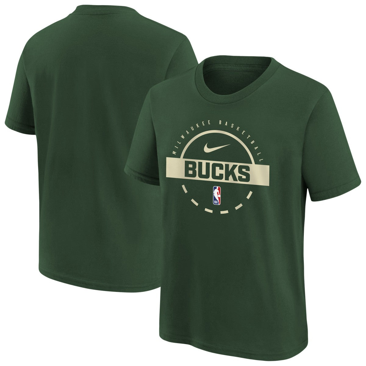 Nike Milwaukee Bucks Youth Practice T-Shirt Hunter Green