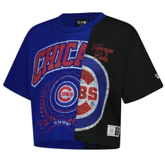 Chicago Cubs New Era Women's Upcycled Colorblocked Boxy Cropped T-Shirt Sale