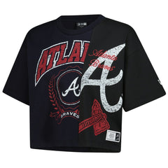 Atlanta Braves New Era Women's Upcycled Colorblocked Boxy Cropped T-Shirt Near Me