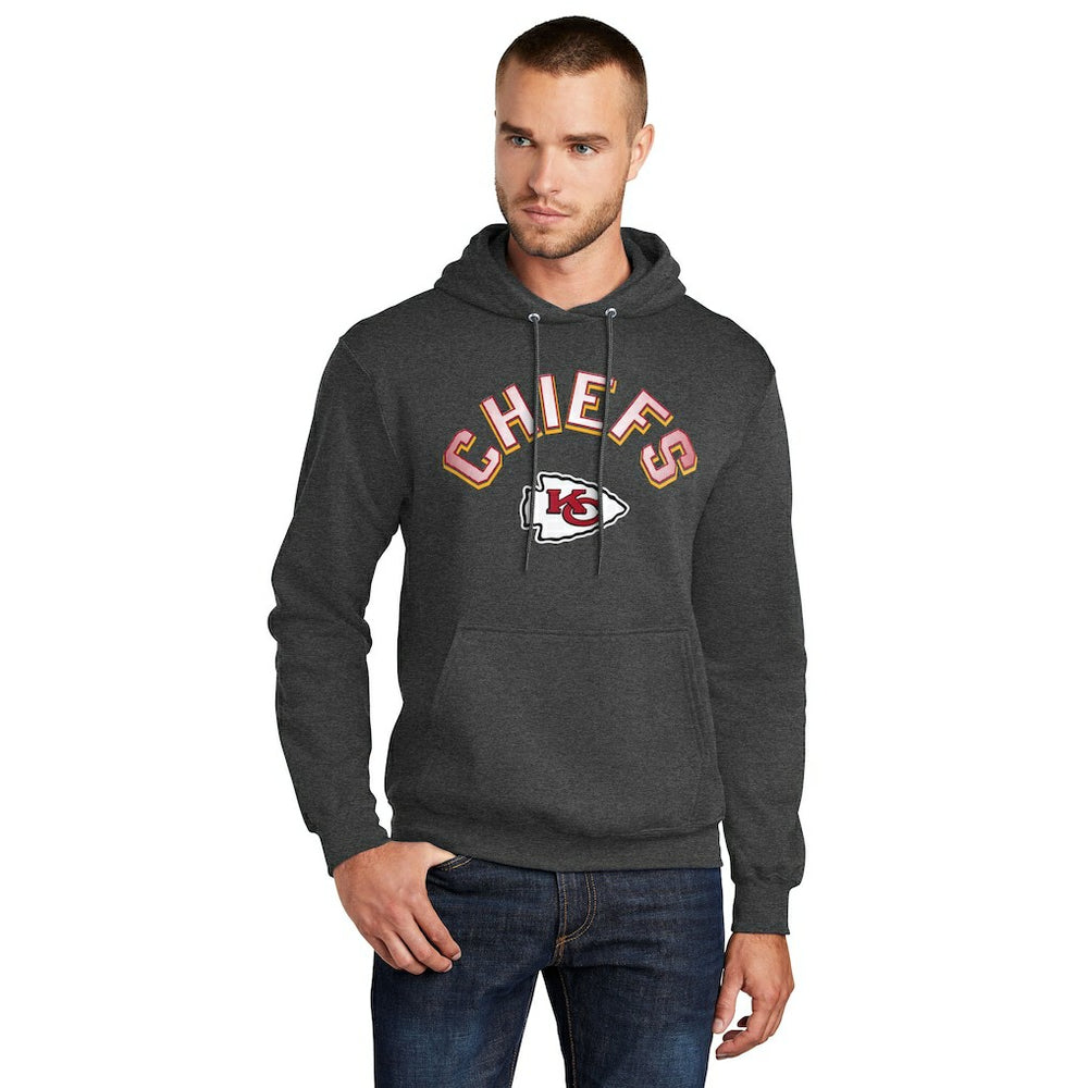 Kansas City Chiefs Starter Arch Over Logo Pullover Hoodie - Charcoal - NFL