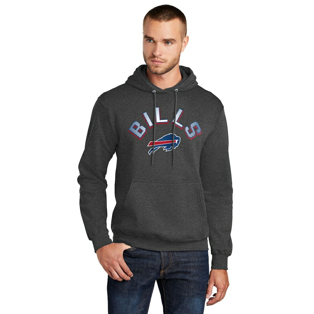 Buffalo Bills Starter Arch Over Logo Pullover Hoodie - Charcoal - NFL