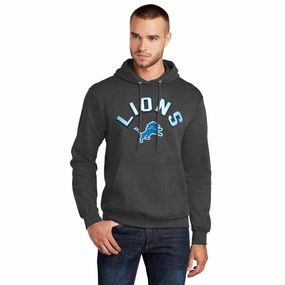 Detroit Lions Starter Arch Over Logo Pullover Hoodie - Charcoal - NFL