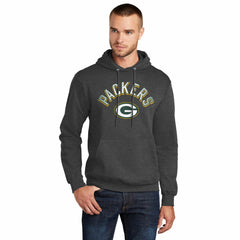 Green Bay Packers Starter Arch Over Logo Pullover Hoodie - Charcoal - NFL