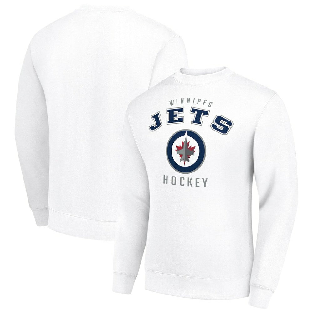 Winnipeg Jets Men's Starter Team Logo Fleece Pullover Sweatshirt - White | NHL Lifestyle