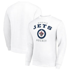 Winnipeg Jets Men's Starter Team Logo Fleece Pullover Sweatshirt - White | NHL Lifestyle