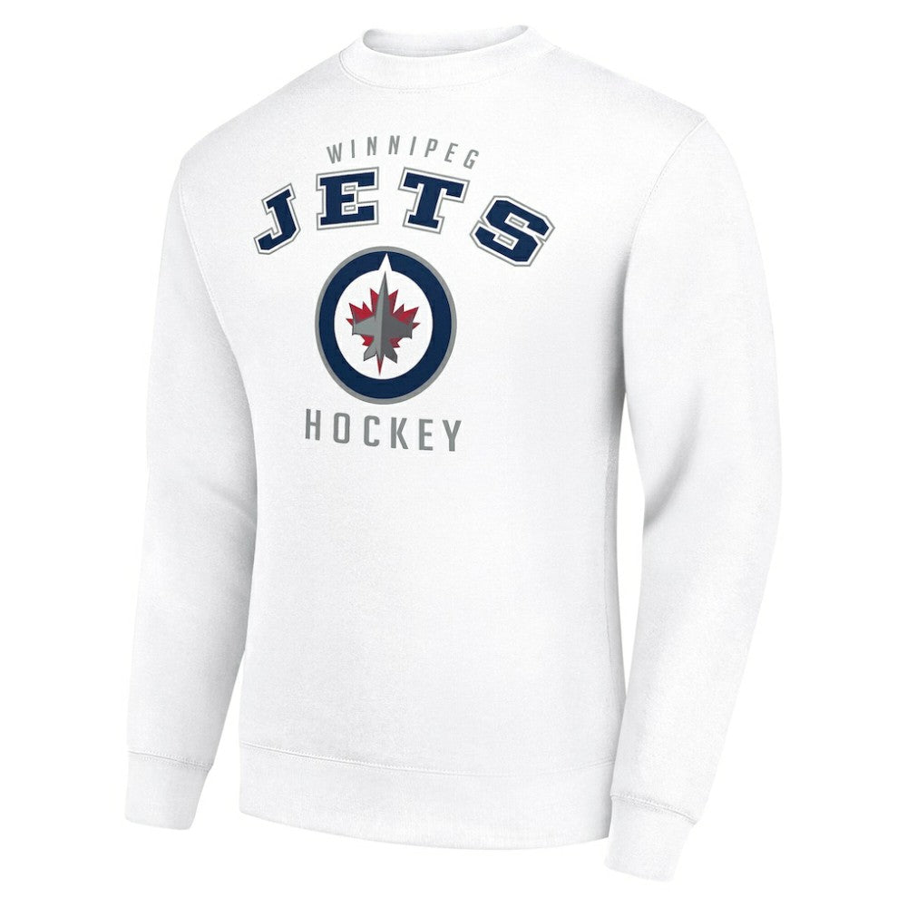 Winnipeg Jets Men's Starter Team Logo Fleece Pullover Sweatshirt - White | NHL Lifestyle