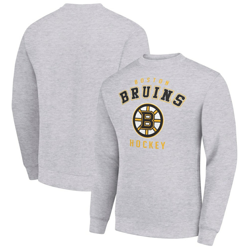 Boston Bruins Men's Starter Team Logo Fleece Pullover Sweatshirt - Heather Gray | NHL Lifestyle