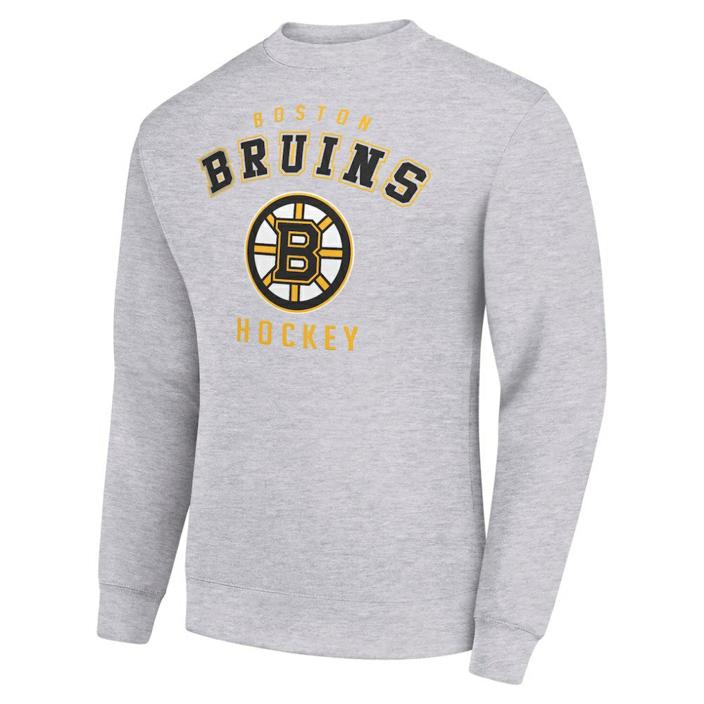 Boston Bruins Men's Starter Team Logo Fleece Pullover Sweatshirt - Heather Gray | NHL Lifestyle