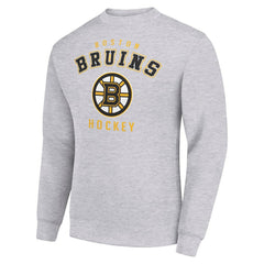 Boston Bruins Men's Starter Team Logo Fleece Pullover Sweatshirt - Heather Gray | NHL Lifestyle