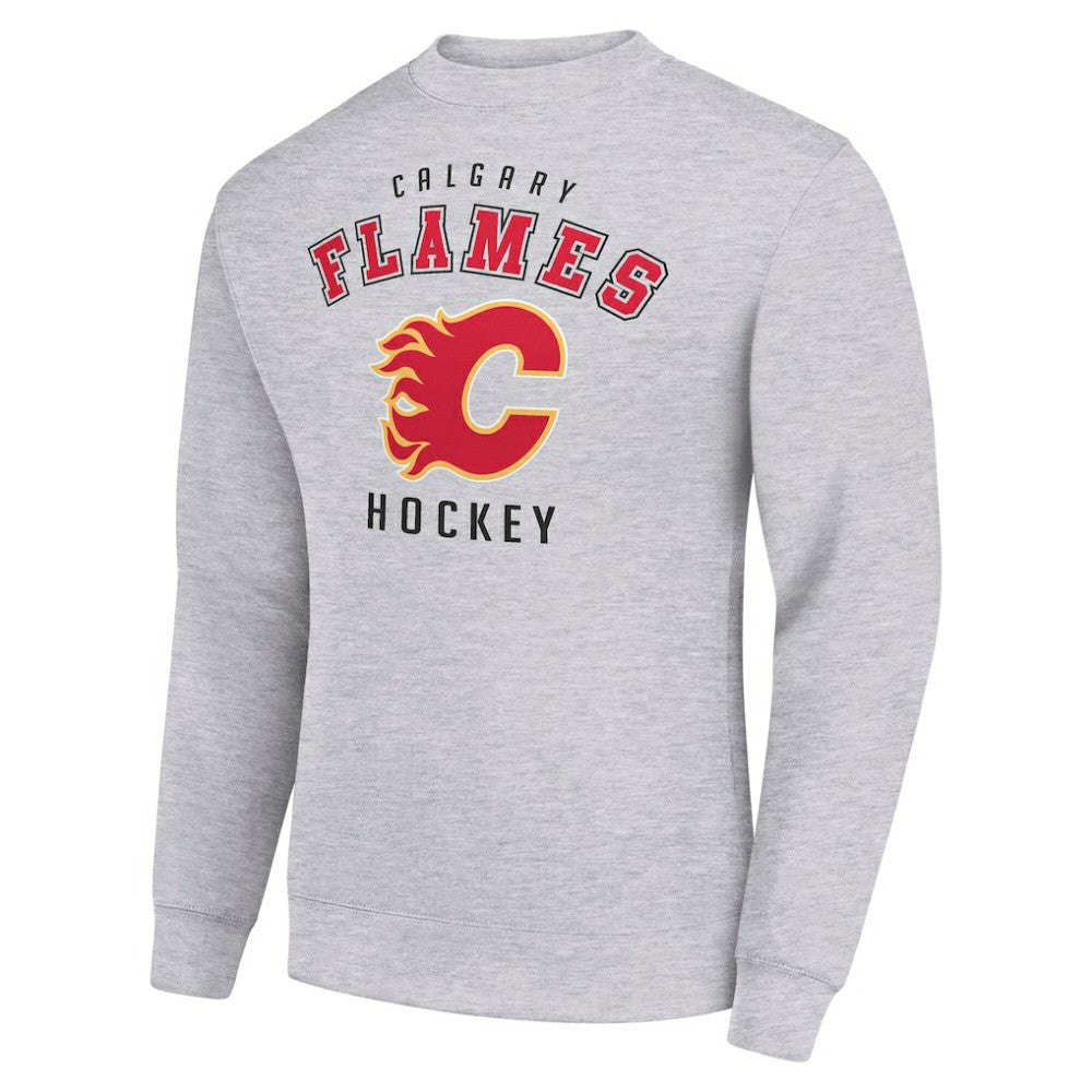 Calgary Flames Men's Starter Team Logo Fleece Pullover Sweatshirt - Heather Gray | NHL on sale