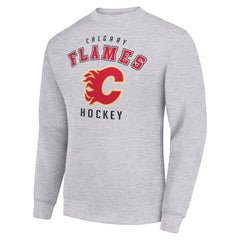 Calgary Flames Men's Starter Team Logo Fleece Pullover Sweatshirt - Heather Gray | NHL on sale