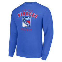 New York Rangers Men's Starter Team Logo Fleece Pullover Sweatshirt - Blue | NHL Clearance
