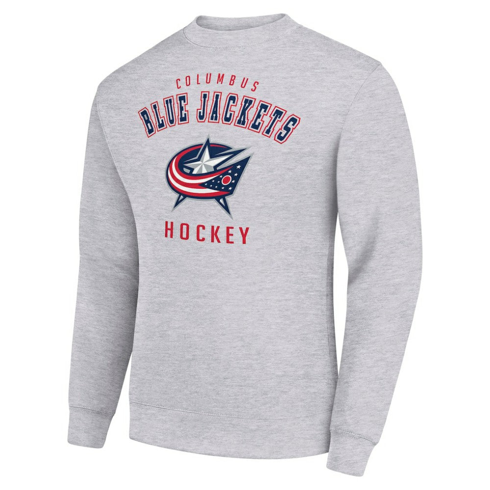 Columbus Blue Jackets Men's Starter Team Logo Fleece Pullover Sweatshirt - Heather Gray | NHL Lifestyle