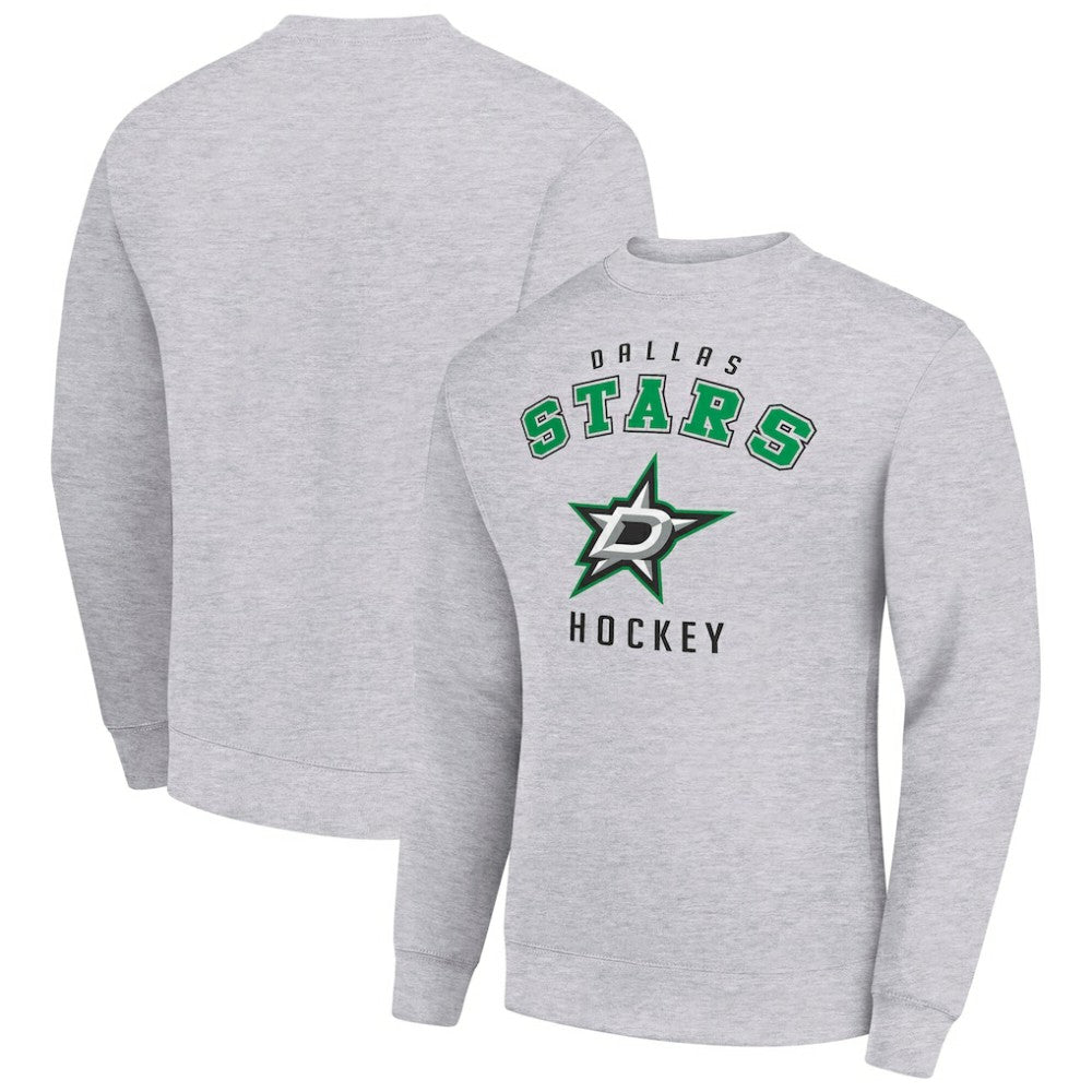 Dallas Stars Men's Starter Team Logo Fleece Pullover Sweatshirt - Heather Gray | NHL online