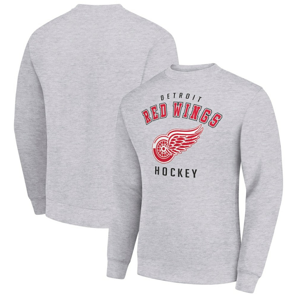 Detroit Red Wings Men's Starter Team Logo Fleece Pullover Sweatshirt - Heather Gray | NHL Lifestyle