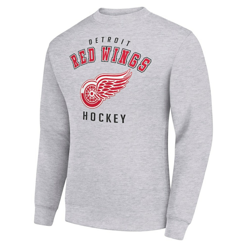Detroit Red Wings Men's Starter Team Logo Fleece Pullover Sweatshirt - Heather Gray | NHL Lifestyle