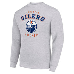 Edmonton Oilers Men's Starter Team Logo Fleece Pullover Sweatshirt - Heather Gray | NHL on sale