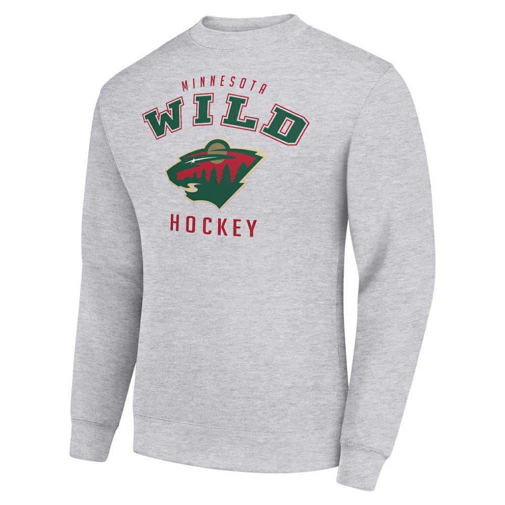 Minnesota Wild Men's Starter Team Logo Fleece Pullover Sweatshirt - Heather Gray | NHL near me