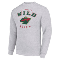 Minnesota Wild Men's Starter Team Logo Fleece Pullover Sweatshirt - Heather Gray | NHL near me