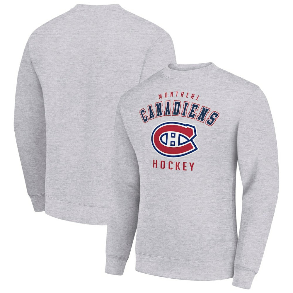 Montreal Canadiens Men's Starter Team Logo Fleece Pullover Sweatshirt - Heather Gray | NHL Clearance