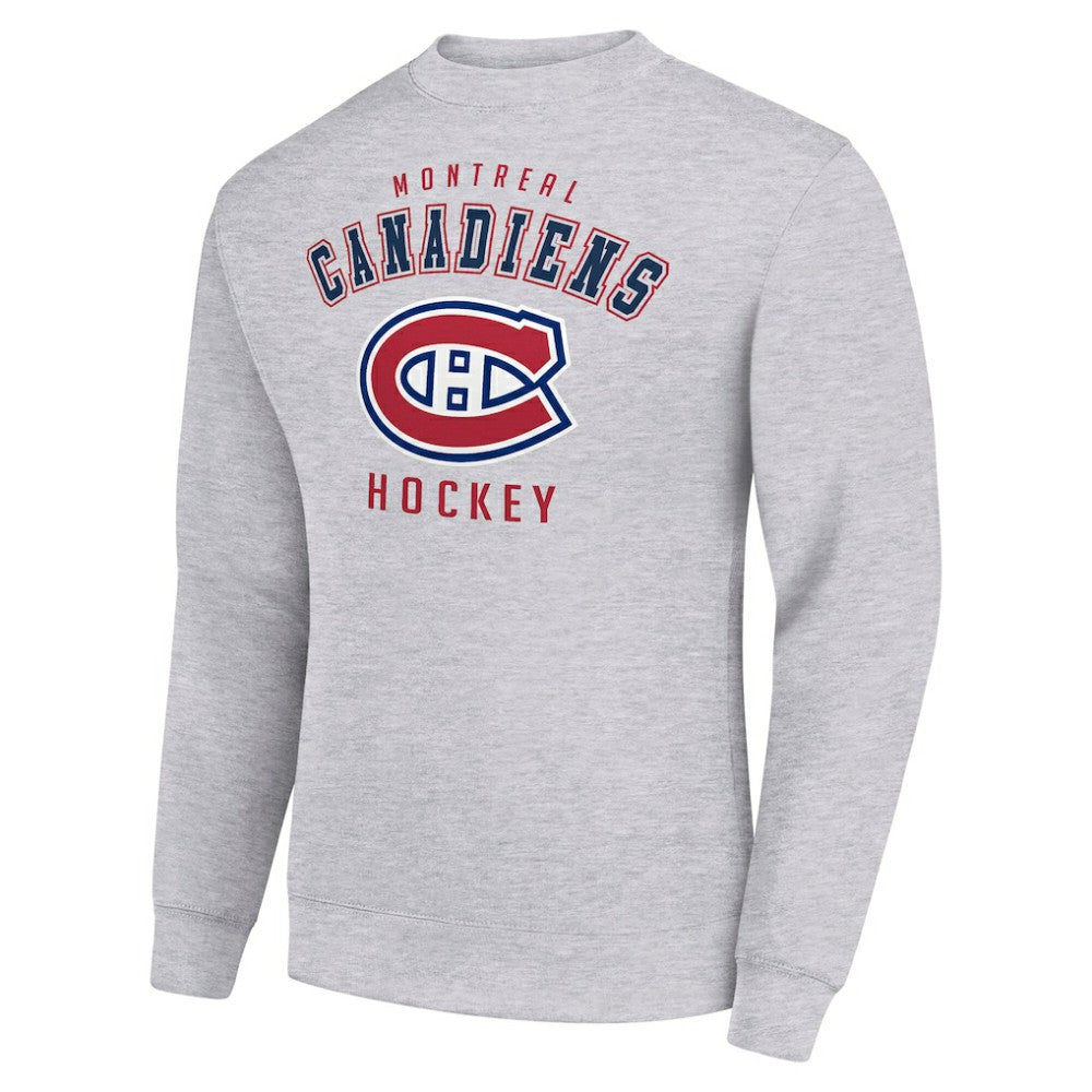 Montreal Canadiens Men's Starter Team Logo Fleece Pullover Sweatshirt - Heather Gray | NHL Clearance