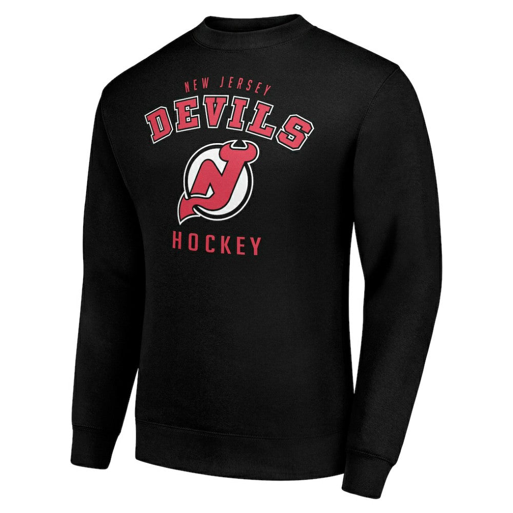 New Jersey Devils Men's Starter Team Logo Fleece Pullover Sweatshirt - Black | NHL Clearance