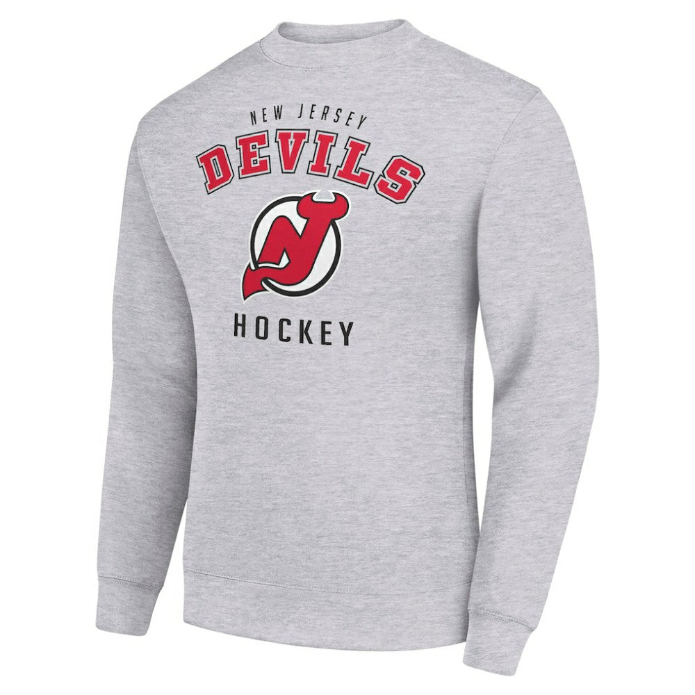 New Jersey Devils Men's Starter Team Logo Fleece Pullover Sweatshirt - Heather Gray | NHL near me