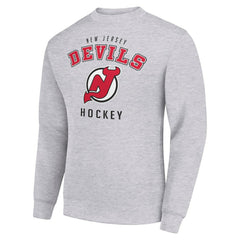 New Jersey Devils Men's Starter Team Logo Fleece Pullover Sweatshirt - Heather Gray | NHL near me