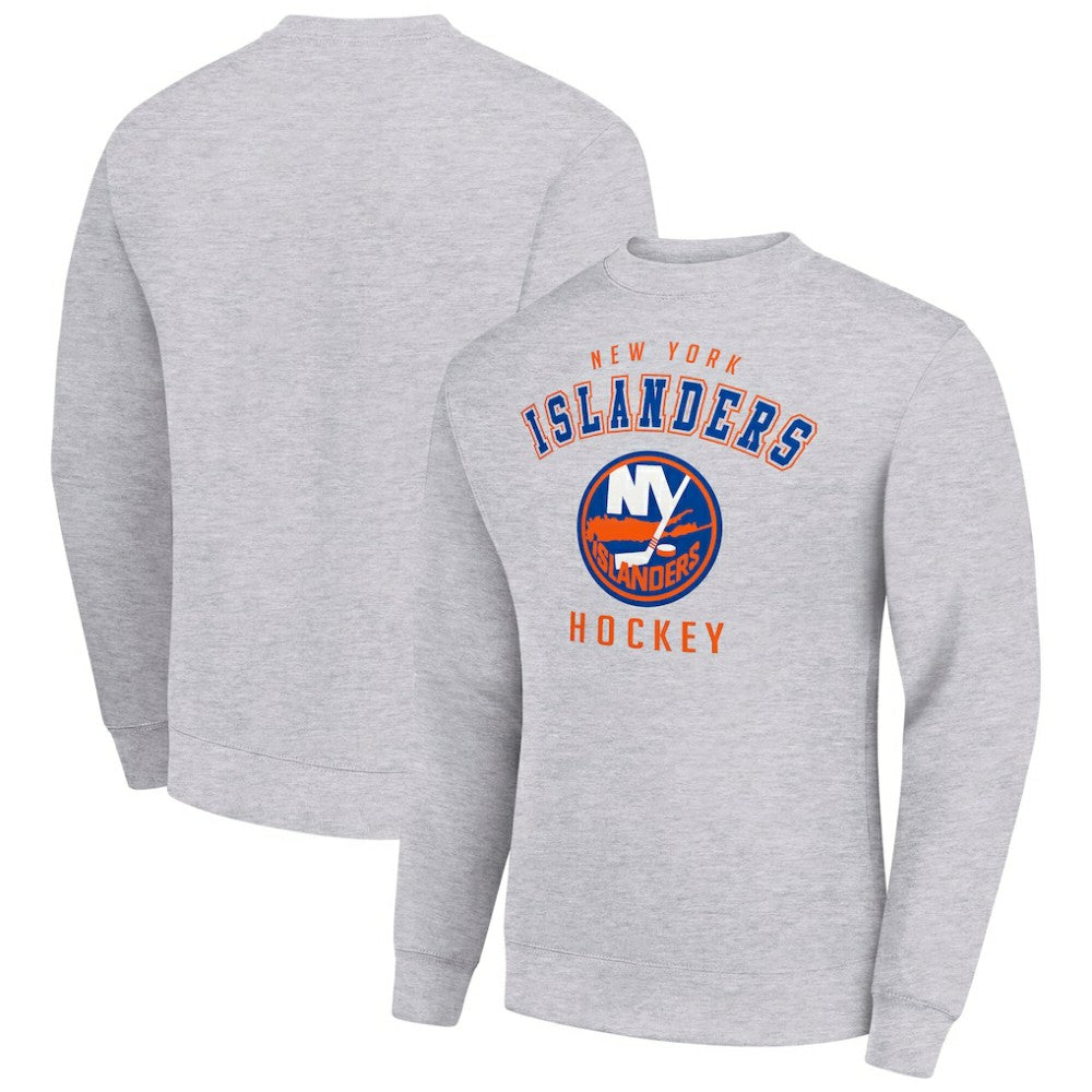 New York Islanders Men's Starter Team Logo Fleece Pullover Sweatshirt - Heather Gray | NHL sale