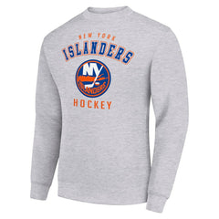 New York Islanders Men's Starter Team Logo Fleece Pullover Sweatshirt - Heather Gray | NHL sale