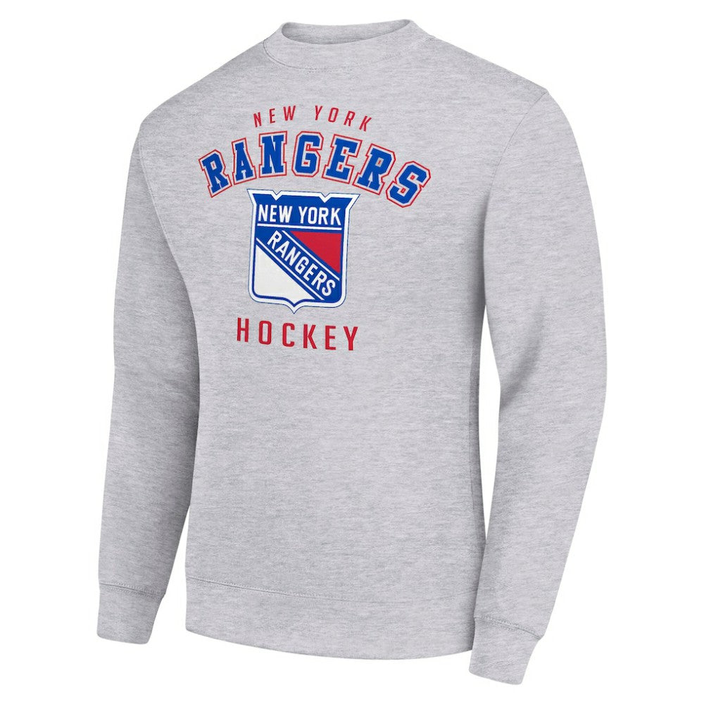 New York Rangers Men's Starter Team Logo Fleece Pullover Sweatshirt - Heather Gray | NHL near me