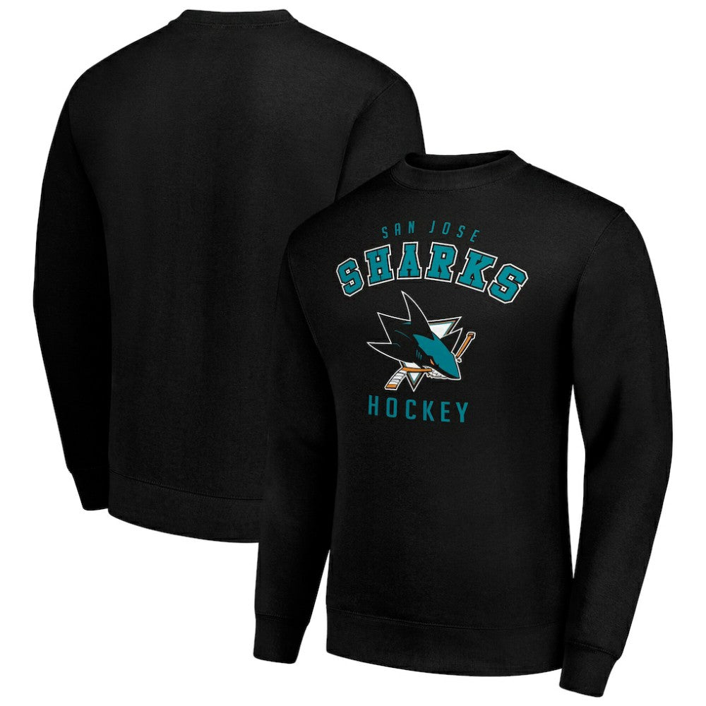 San Jose Sharks Men's Starter Team Logo Fleece Pullover Sweatshirt - Black | NHL near me