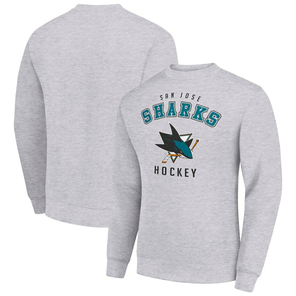 San Jose Sharks Men's Starter Team Logo Fleece Pullover Sweatshirt - Heather Gray | NHL sale