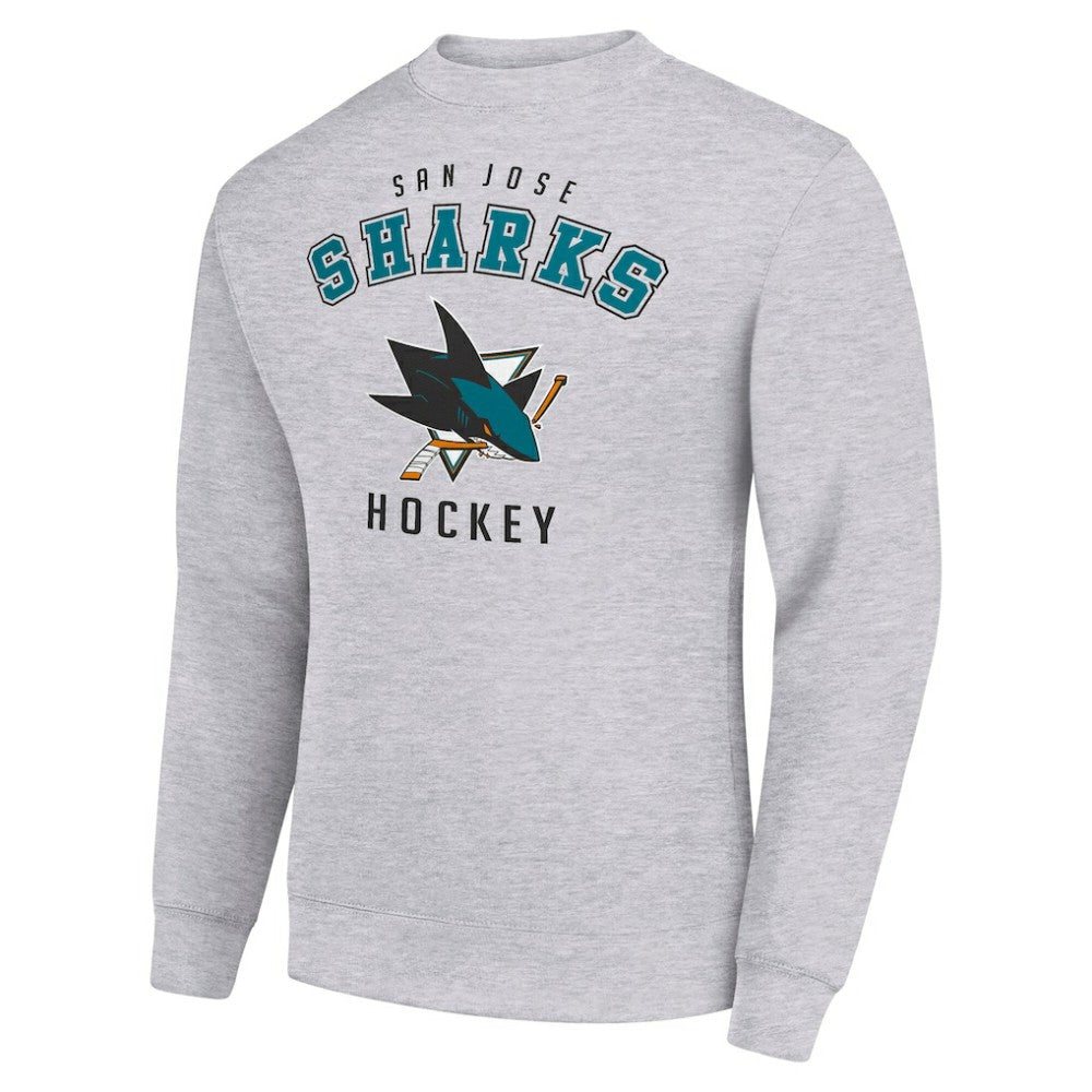 San Jose Sharks Men's Starter Team Logo Fleece Pullover Sweatshirt - Heather Gray | NHL sale