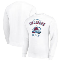 Colorado Avalanche Men's Starter Team Logo Fleece Pullover Sweatshirt - White | NHL Clearance