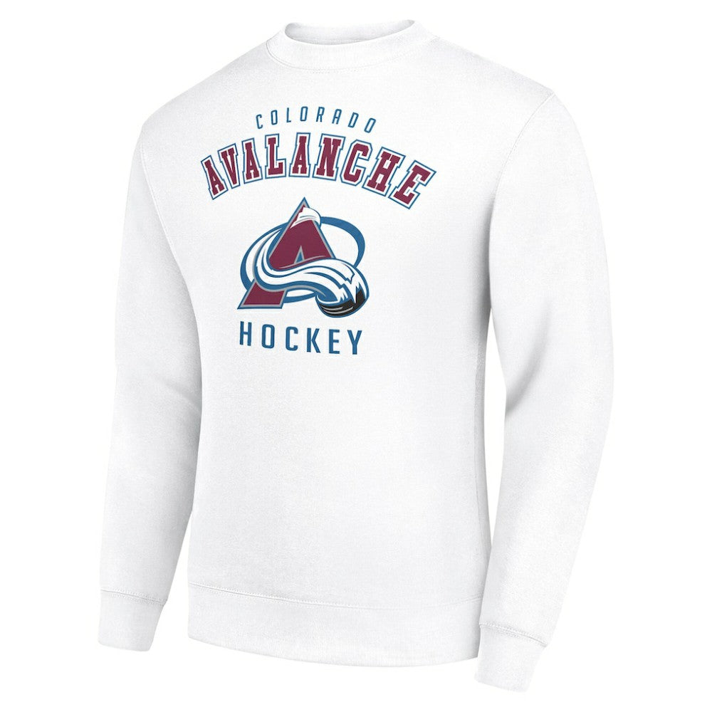 Colorado Avalanche Men's Starter Team Logo Fleece Pullover Sweatshirt - White | NHL Clearance