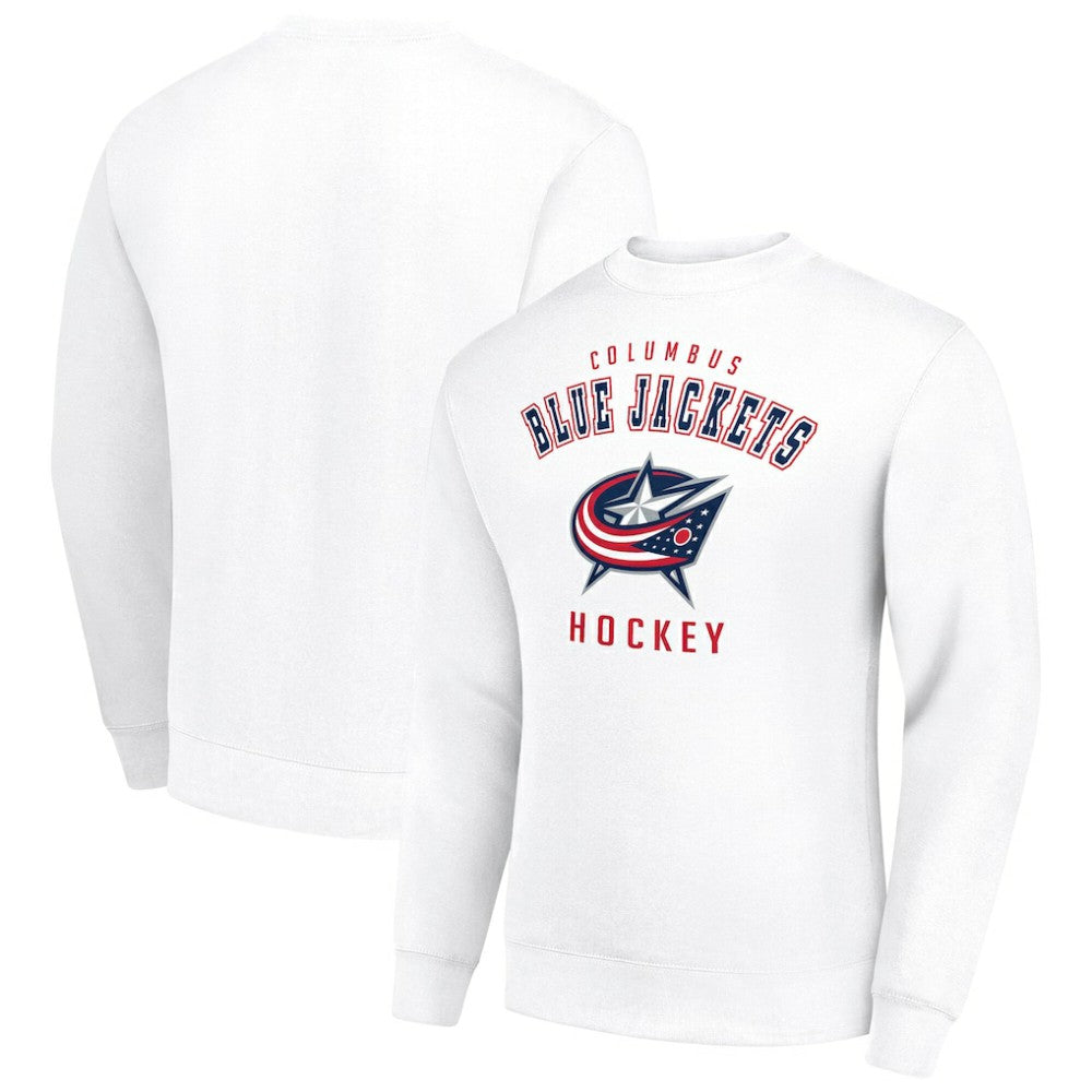 Columbus Blue Jackets Men's Starter Team Logo Fleece Pullover Sweatshirt - White | NHL on sale
