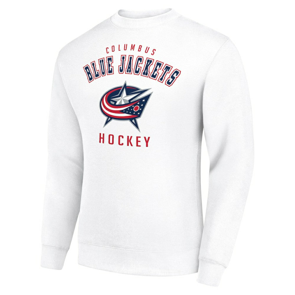 Columbus Blue Jackets Men's Starter Team Logo Fleece Pullover Sweatshirt - White | NHL on sale