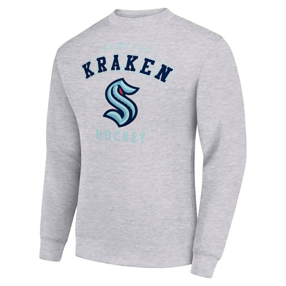 Seattle Kraken Men's Starter Team Logo Fleece Pullover Sweatshirt - Heather Gray | NHL discount