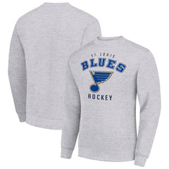 St. Louis Blues Men's Starter Team Logo Fleece Pullover Sweatshirt - Heather Gray | NHL Lifestyle