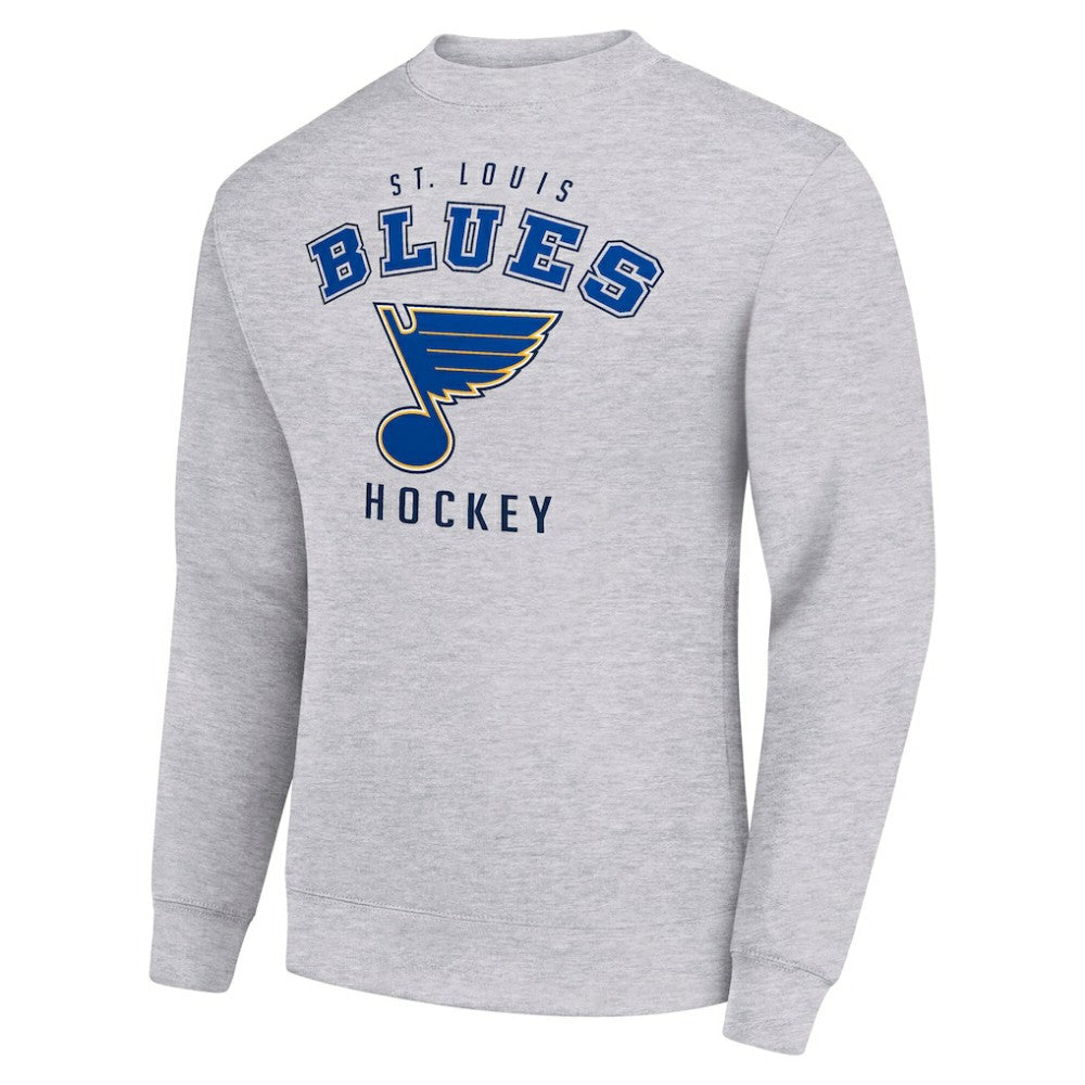 St. Louis Blues Men's Starter Team Logo Fleece Pullover Sweatshirt - Heather Gray | NHL Lifestyle