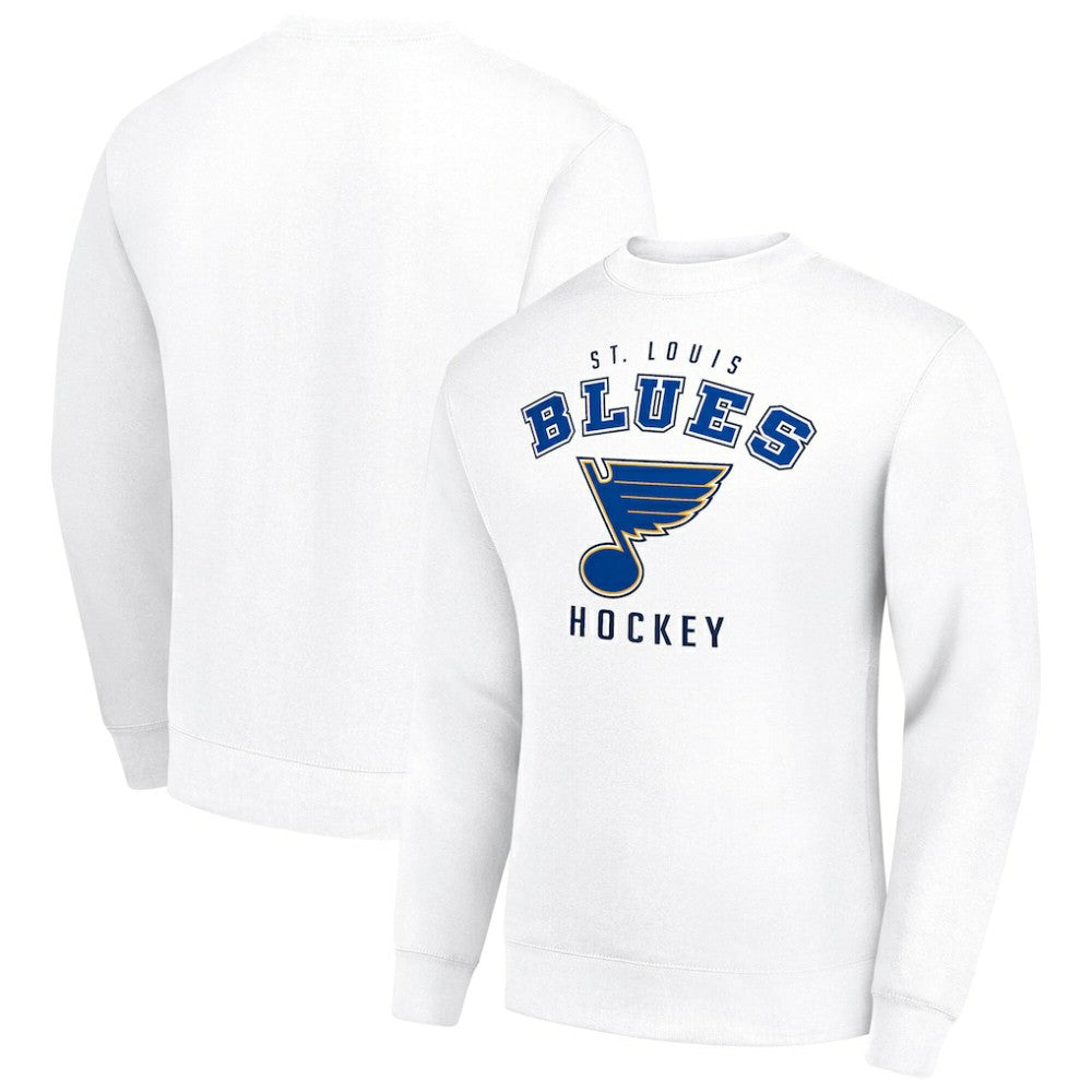St. Louis Blues Men's Starter Team Logo Fleece Pullover Sweatshirt - White | NHL Lifestyle