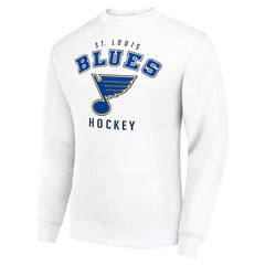 St. Louis Blues Men's Starter Team Logo Fleece Pullover Sweatshirt - White | NHL Lifestyle
