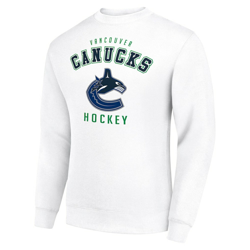 Vancouver Canucks Men's Starter Team Logo Fleece Pullover Sweatshirt - White | NHL sale